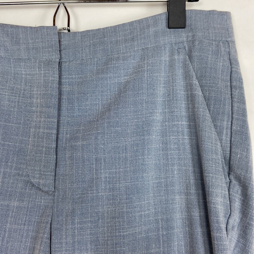 ZARA Blue Pattern Natural Waist Straight Leg Trouser Pants with pockets - Picture 4 of 16